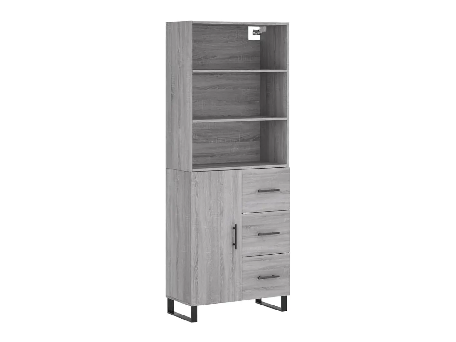 Aparador alto madera contrachapada gris sonoma 69,5x34x180 cm ES15811