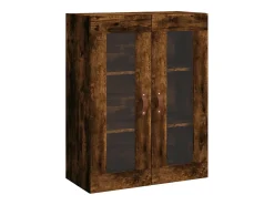 Aparador alto madera contrachapada roble ahumado 69,5x34x180 cm