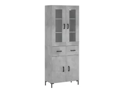 Aparador alto madera contrachapada gris hormigón 69,5x34x180 cm ES62050
