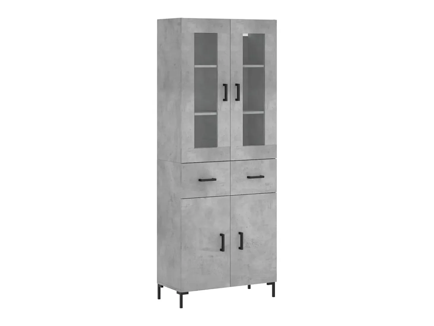 Aparador alto madera contrachapada gris hormigón 69,5x34x180 cm ES62050