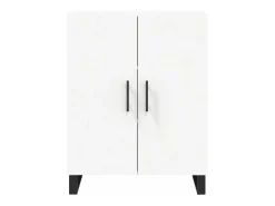 Aparador alto madera contrachapada blanco 69,5x34x180 cm