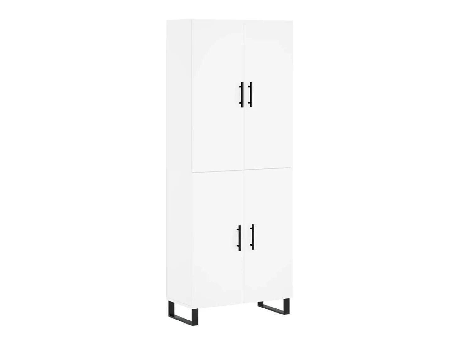 Aparador alto madera contrachapada blanco 69,5x34x180 cm