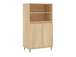 Aparador alto madera contrachapada color roble 60x36x110 cm