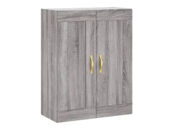 Aparador alto madera contrachapada gris sonoma 69,5x34x180 cm ES52801