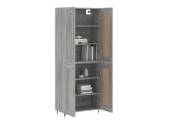 Aparador alto madera contrachapada gris sonoma 69,5x34x180 cm ES52801