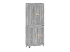 Aparador alto madera contrachapada gris sonoma 69,5x34x180 cm ES52801