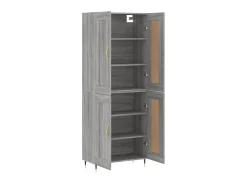 Aparador alto madera contrachapada gris sonoma 69,5x34x180 cm ES52801