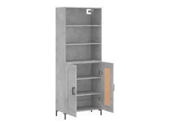 Aparador alto madera contrachapada gris hormigón 69,5x34x180 cm ES11895