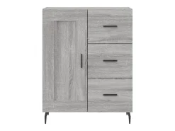 Aparador alto madera contrachapada gris sonoma 69,5x34x180 cm