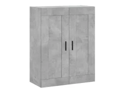 Aparador alto madera contrachapada gris hormigón 69,5x34x180 cm ES26308