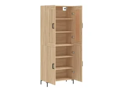 Aparador alto madera contrachapada color roble 69,5x34x180 cm
