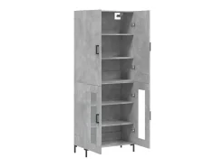 Aparador alto madera contrachapada gris hormigón 69,5x34x180 cm ES59813