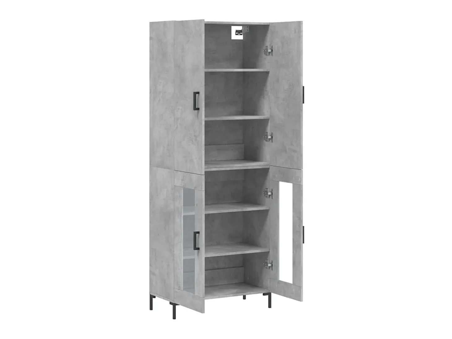 Aparador alto madera contrachapada gris hormigón 69,5x34x180 cm ES59813