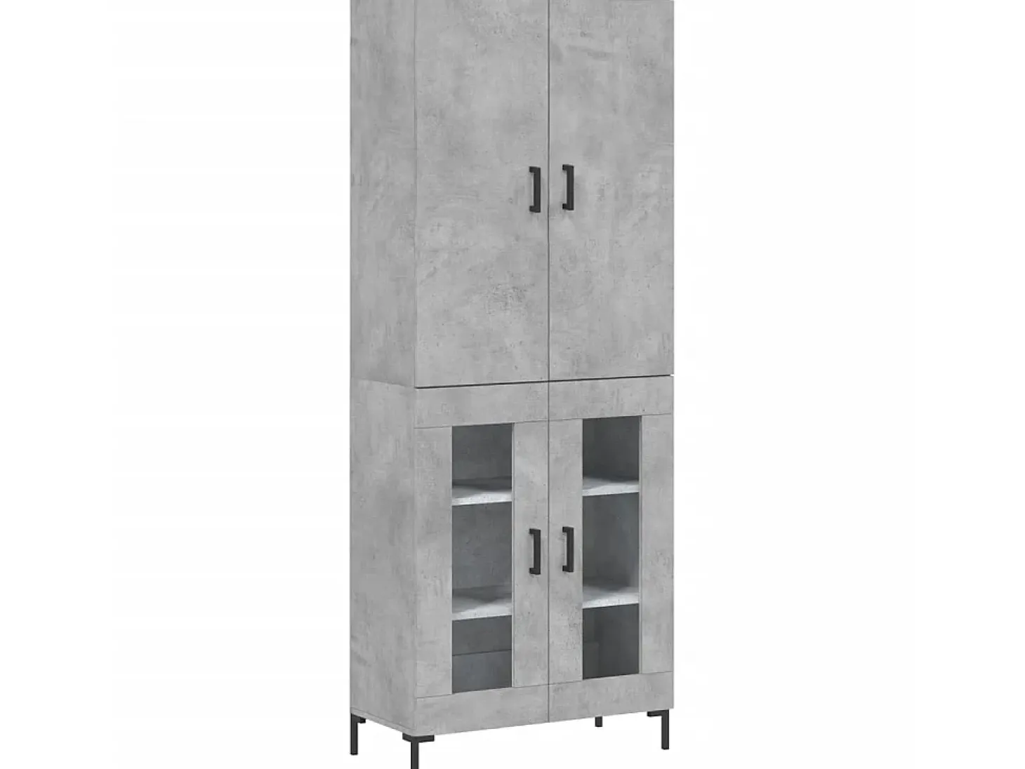 Aparador alto madera contrachapada gris hormigón 69,5x34x180 cm ES59813