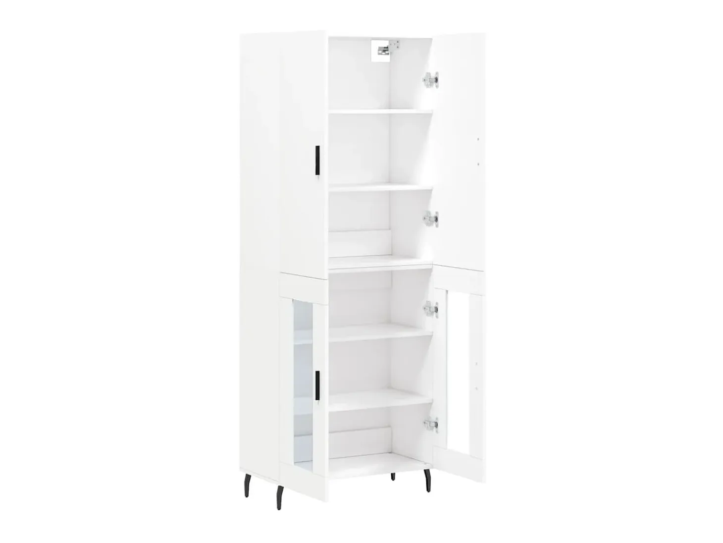 Aparador alto madera contrachapada blanco 69,5x34x180 cm ES30816