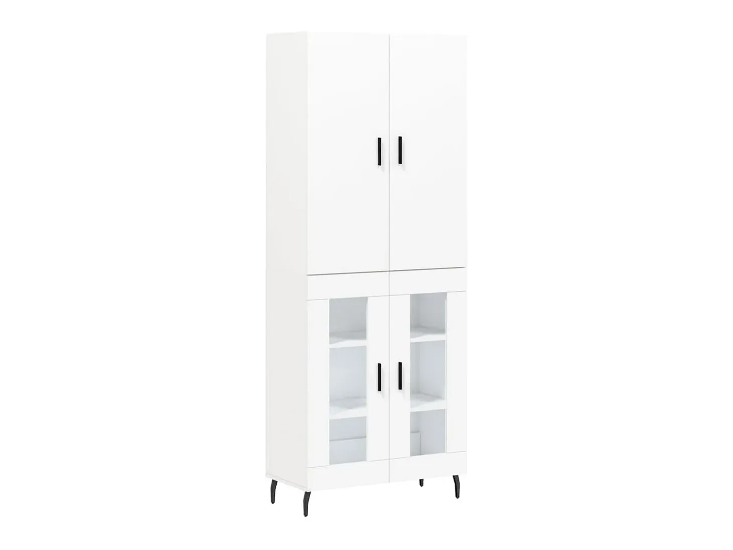 Aparador alto madera contrachapada blanco 69,5x34x180 cm ES30816