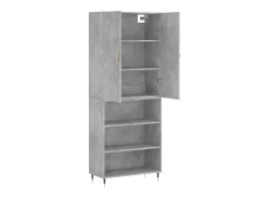 Aparador alto madera contrachapada gris hormigón 69,5x34x180 cm ES69695