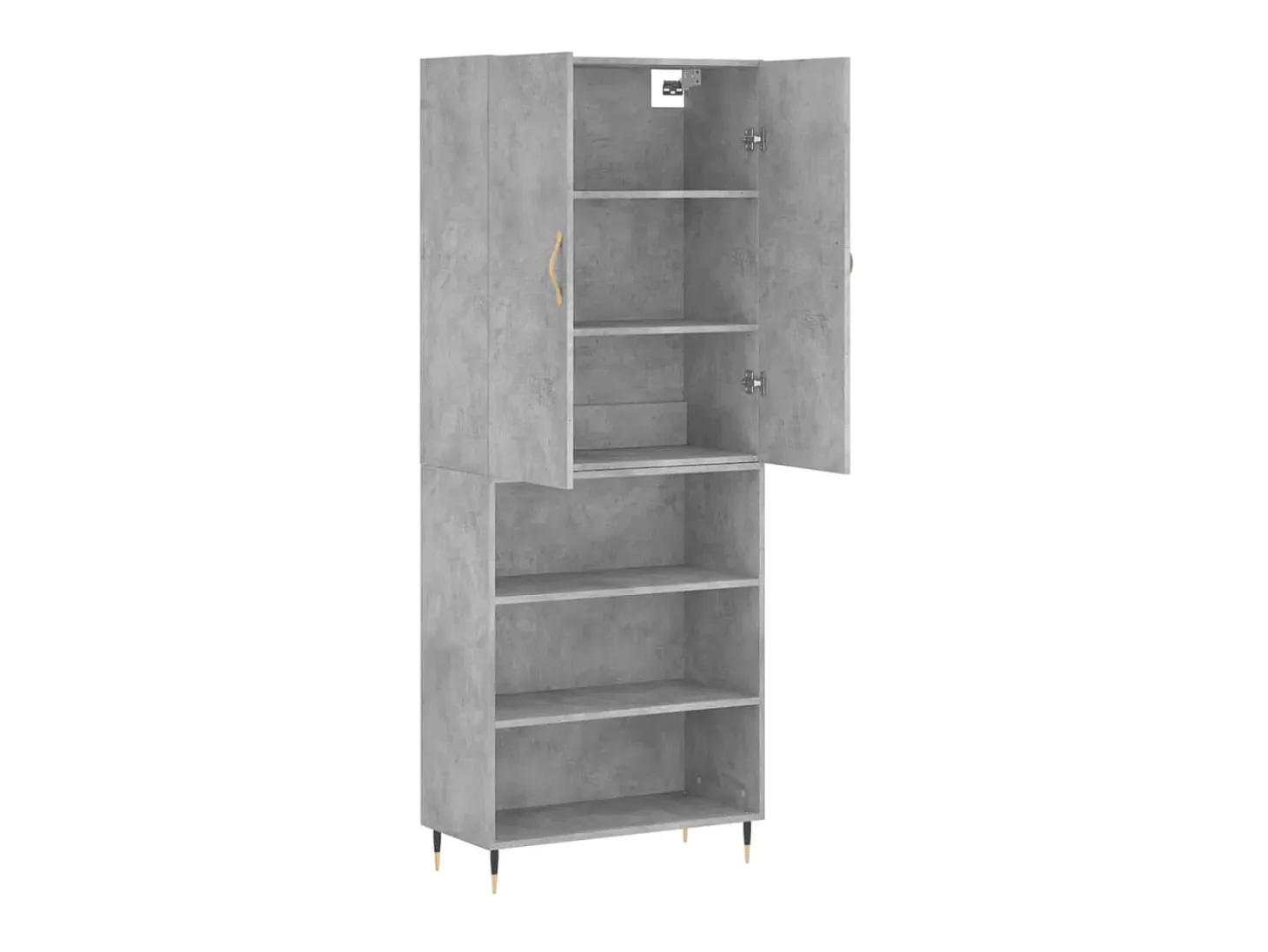 Aparador alto madera contrachapada gris hormigón 69,5x34x180 cm ES69695