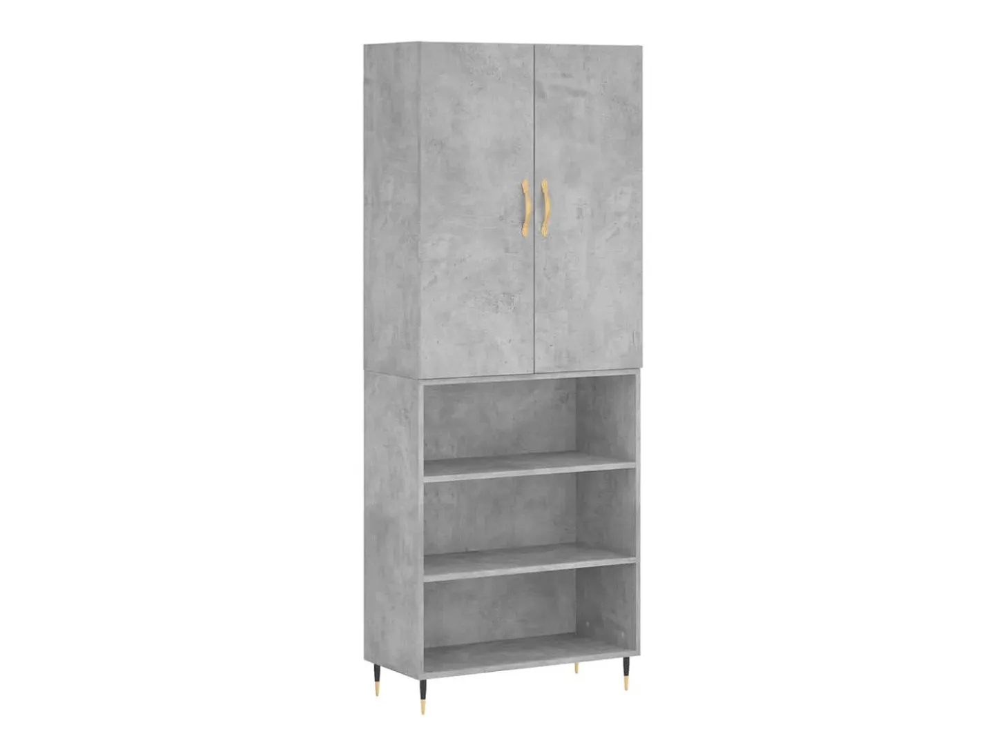 Aparador alto madera contrachapada gris hormigón 69,5x34x180 cm ES69695