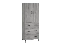 Aparador alto madera contrachapada gris sonoma 69,5x34x180 cm ES11129
