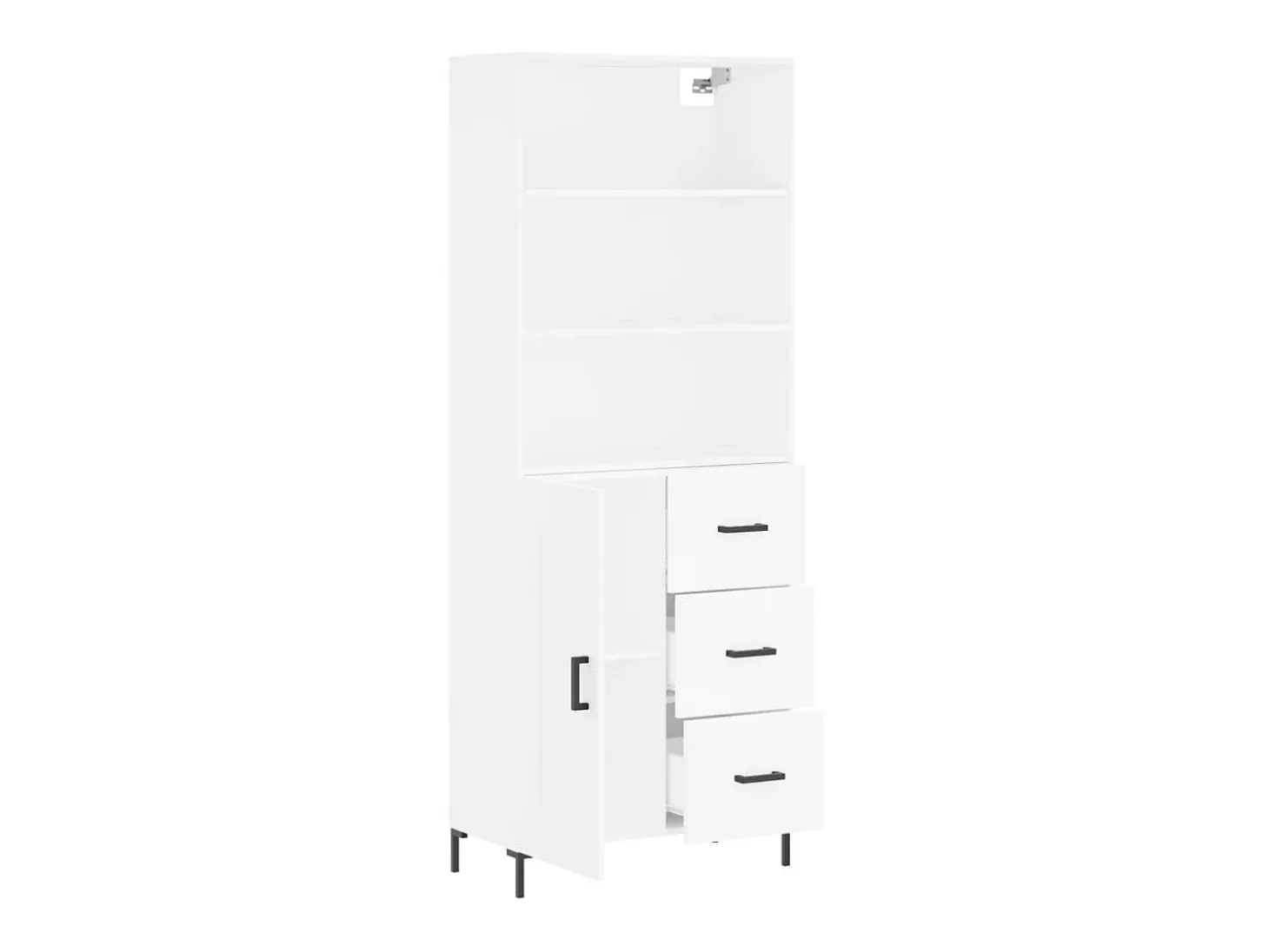 Aparador alto madera contrachapada blanco 69,5x34x180 cm ES96389
