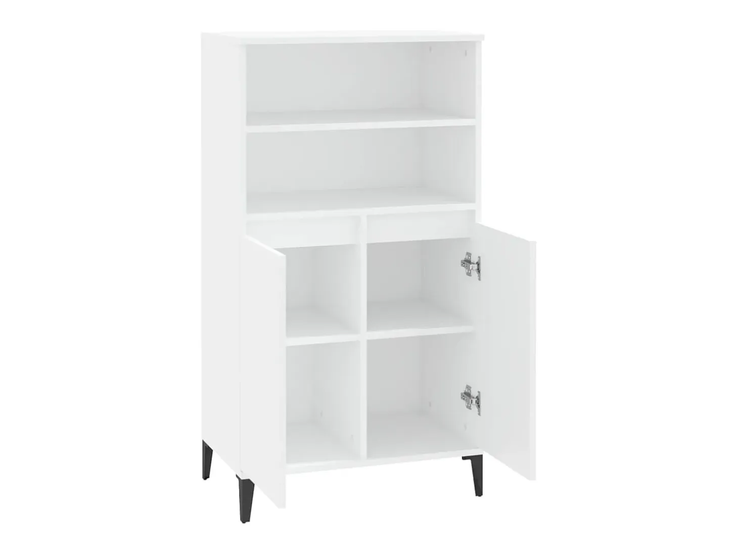 Aparador alto madera contrachapada blanco 60x36x110 cm