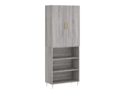 Aparador alto madera contrachapada gris sonoma 69,5x34x180 cm