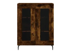 Aparador alto madera contrachapada roble ahumado 69,5x34x180 cm