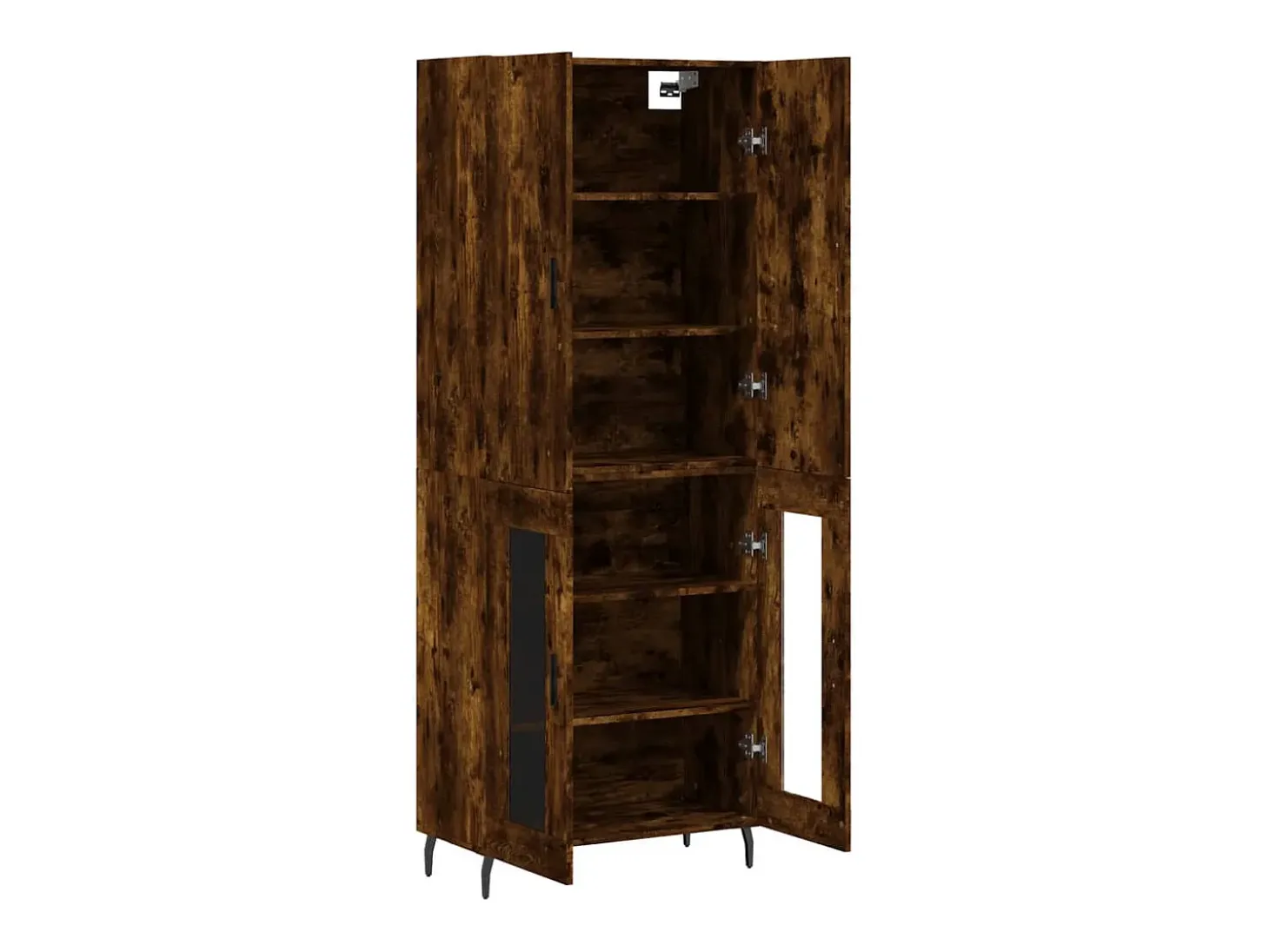 Aparador alto madera contrachapada roble ahumado 69,5x34x180 cm