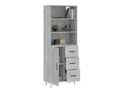 Aparador alto madera contrachapada gris hormigón 69,5x34x180 cm ES56352