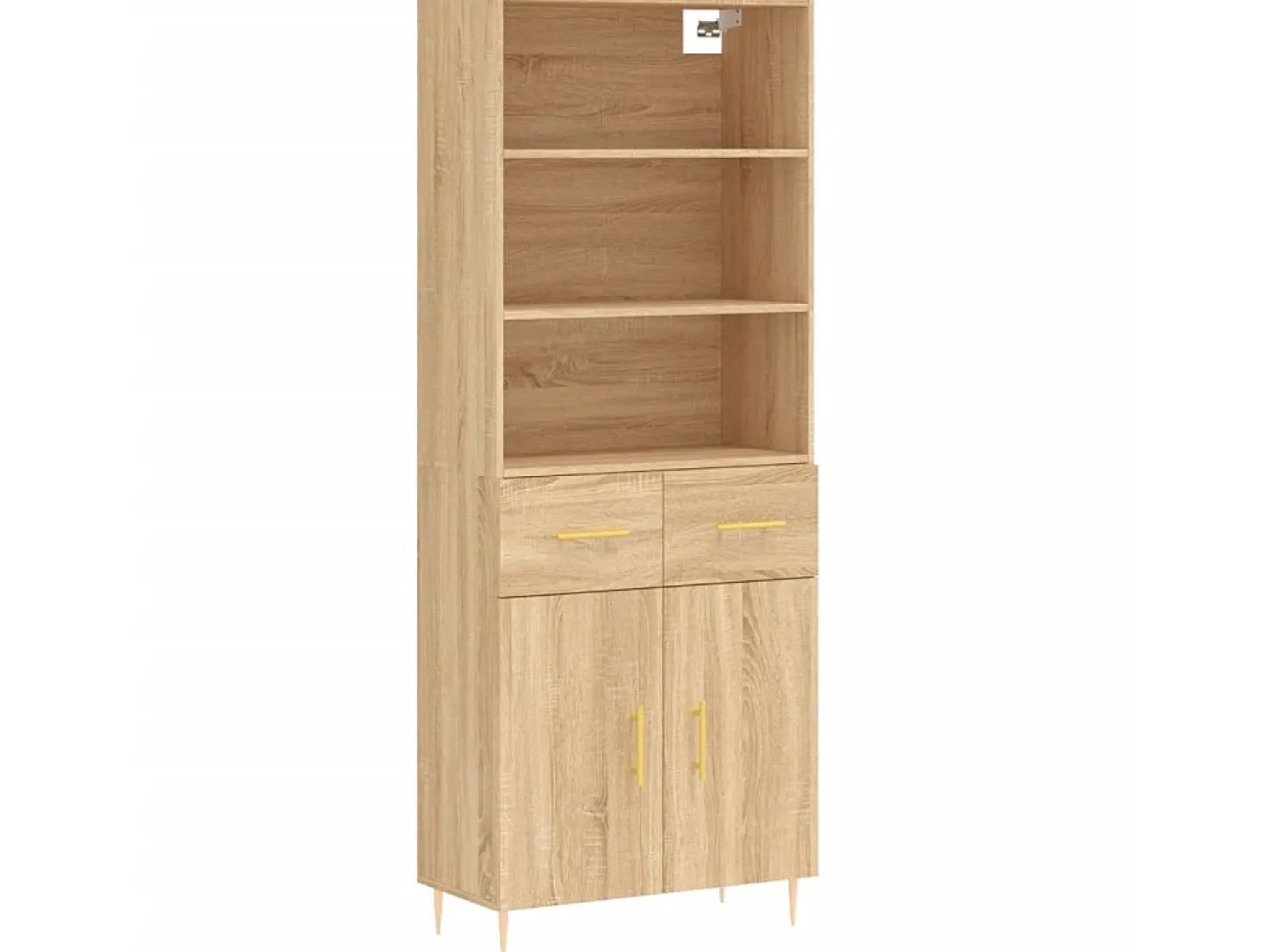 Aparador alto madera contrachapada color roble 69,5x34x180 cm ES52316