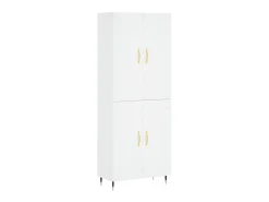 Aparador alto madera contrachapada blanco 69,5x34x180 cm ES86654