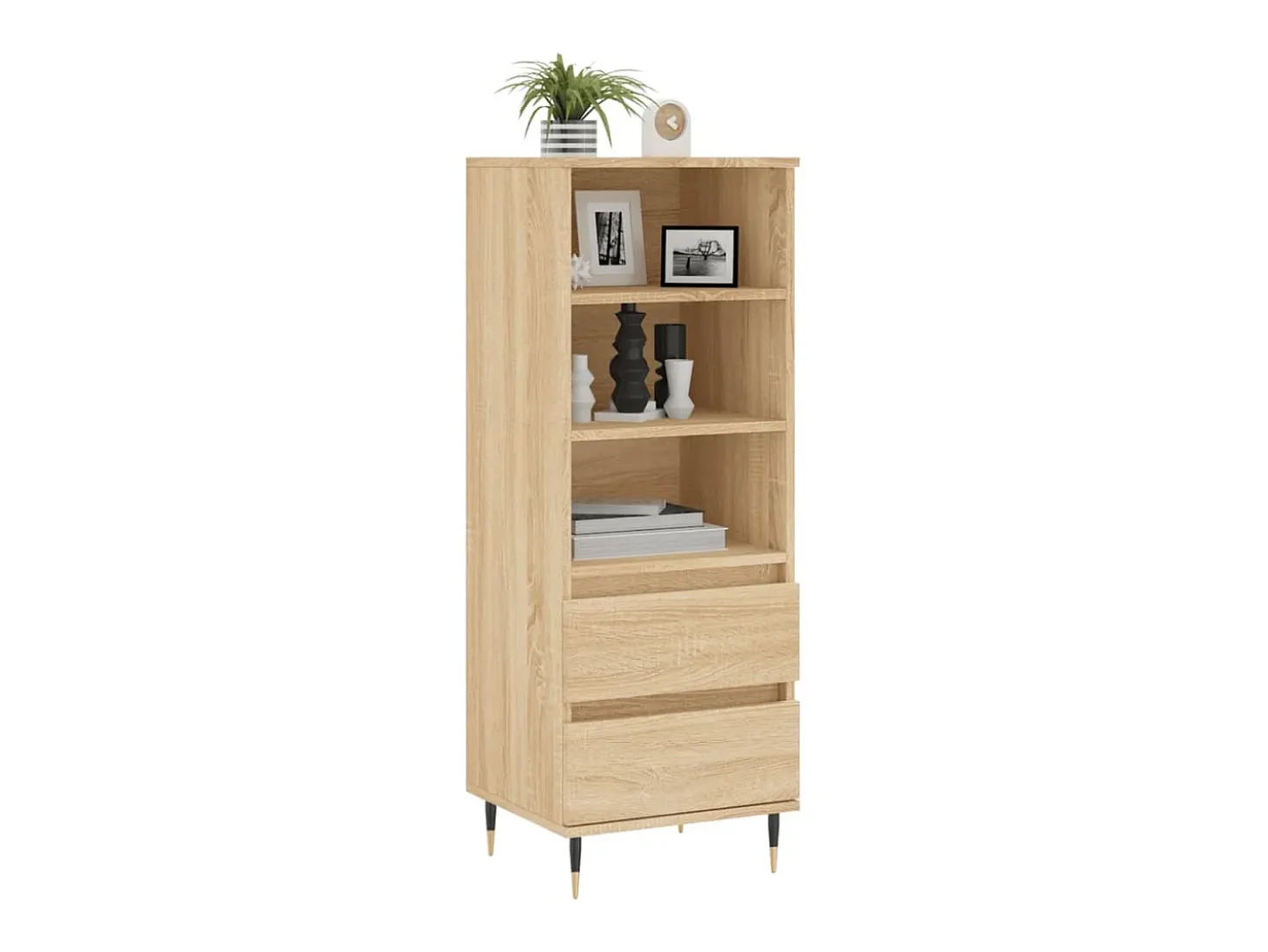 Aparador alto madera contrachapada roble Sonoma 40x36x110 cm ES83909