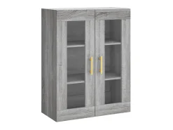 Aparador alto madera contrachapada gris sonoma 69,5x34x180 cm ES34653