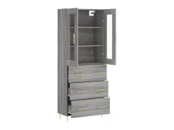 Aparador alto madera contrachapada gris sonoma 69,5x34x180 cm ES34653