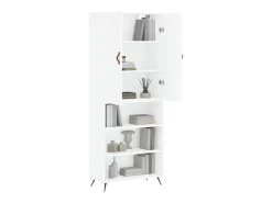 Aparador alto madera contrachapada blanco 69,5x34x180 cm ES60220