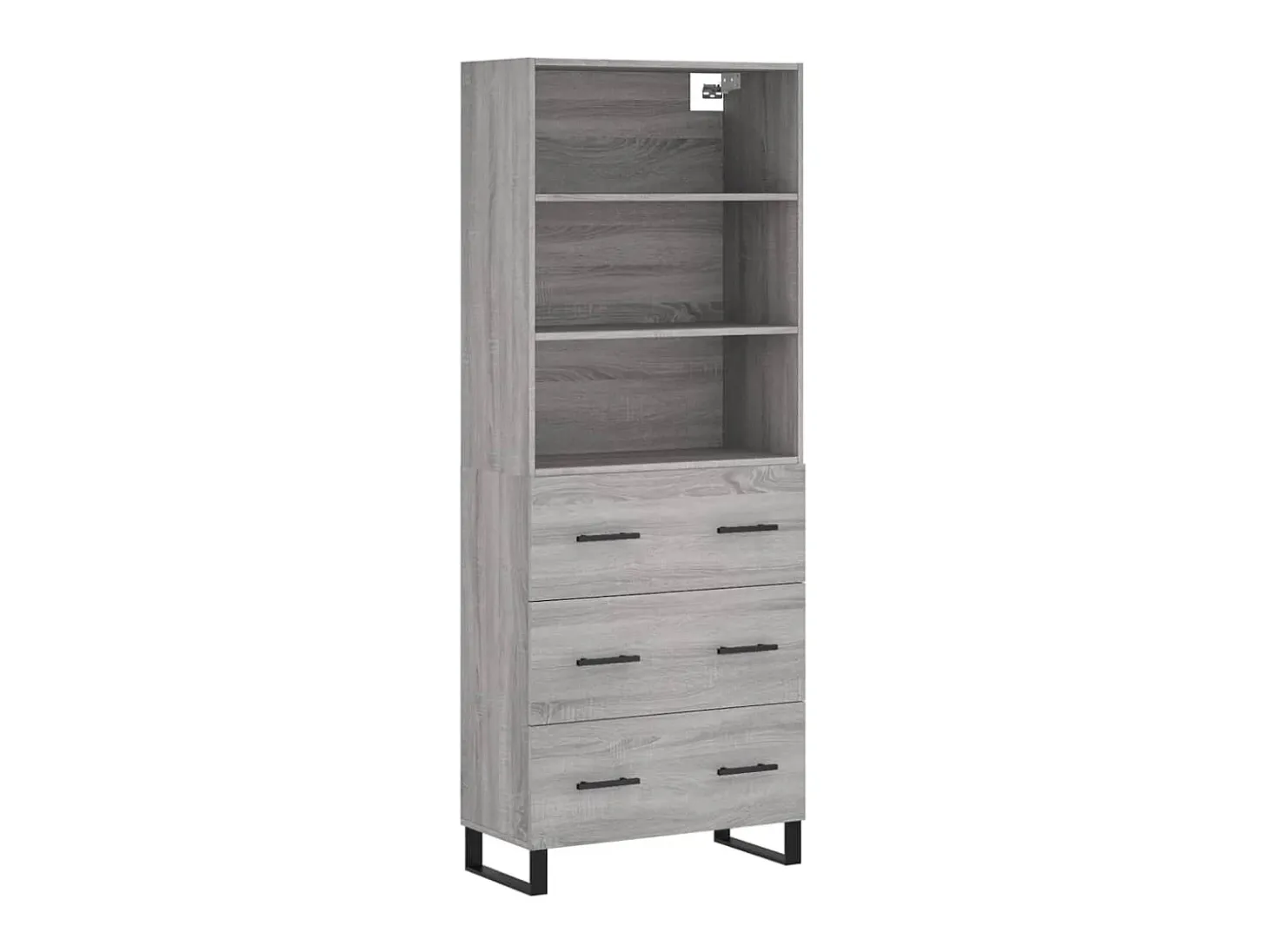 Aparador alto madera contrachapada gris sonoma 69,5x34x180 cm ES59241