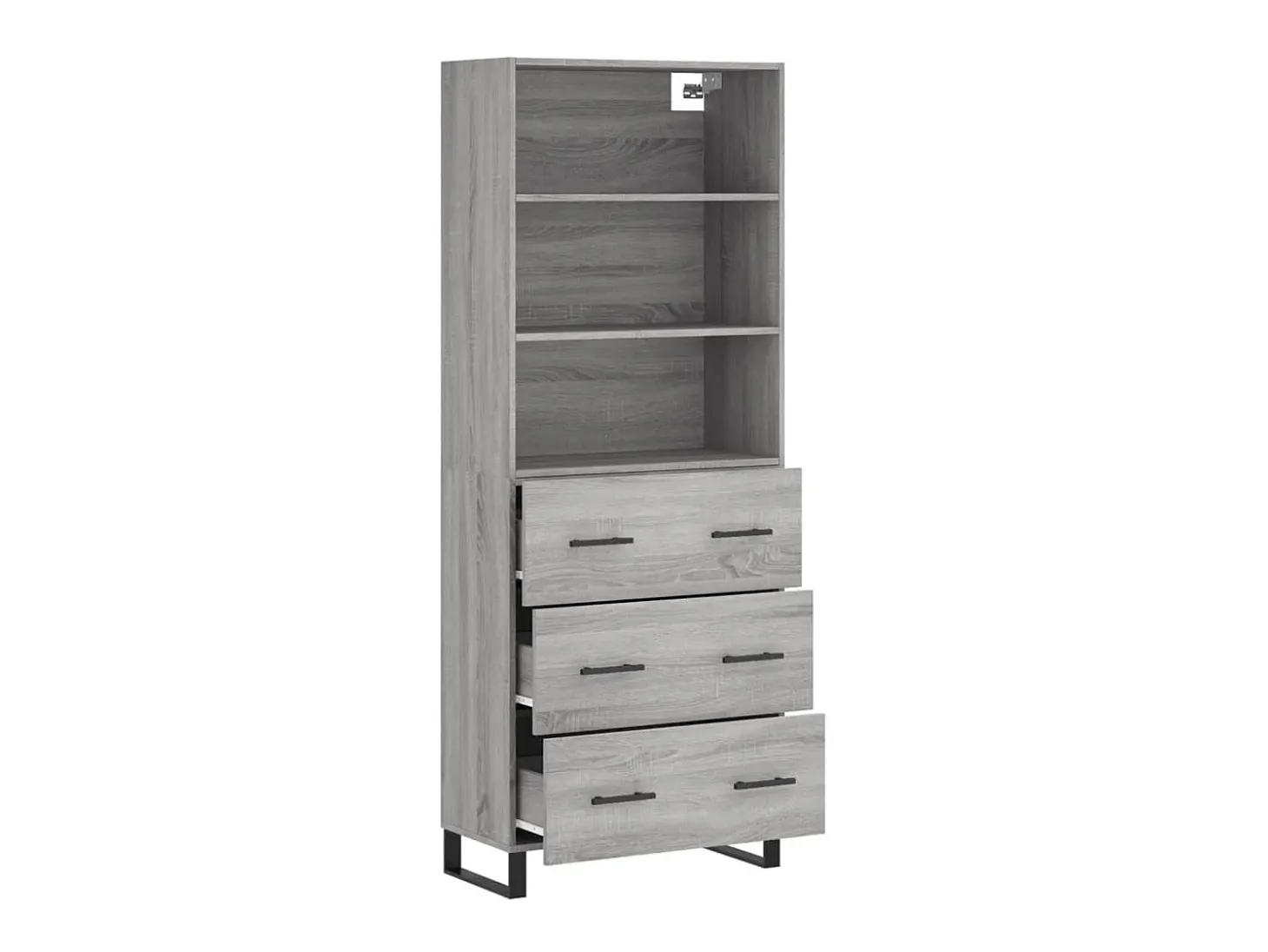 Aparador alto madera contrachapada gris sonoma 69,5x34x180 cm ES59241