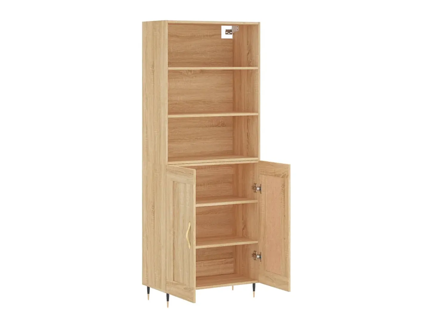 Aparador alto madera contrachapada color roble 69,5x34x180 cm ES98624