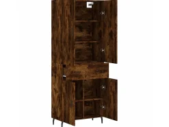 Aparador alto madera contrachapada roble ahumado 69,5x34x180 cm ES75770