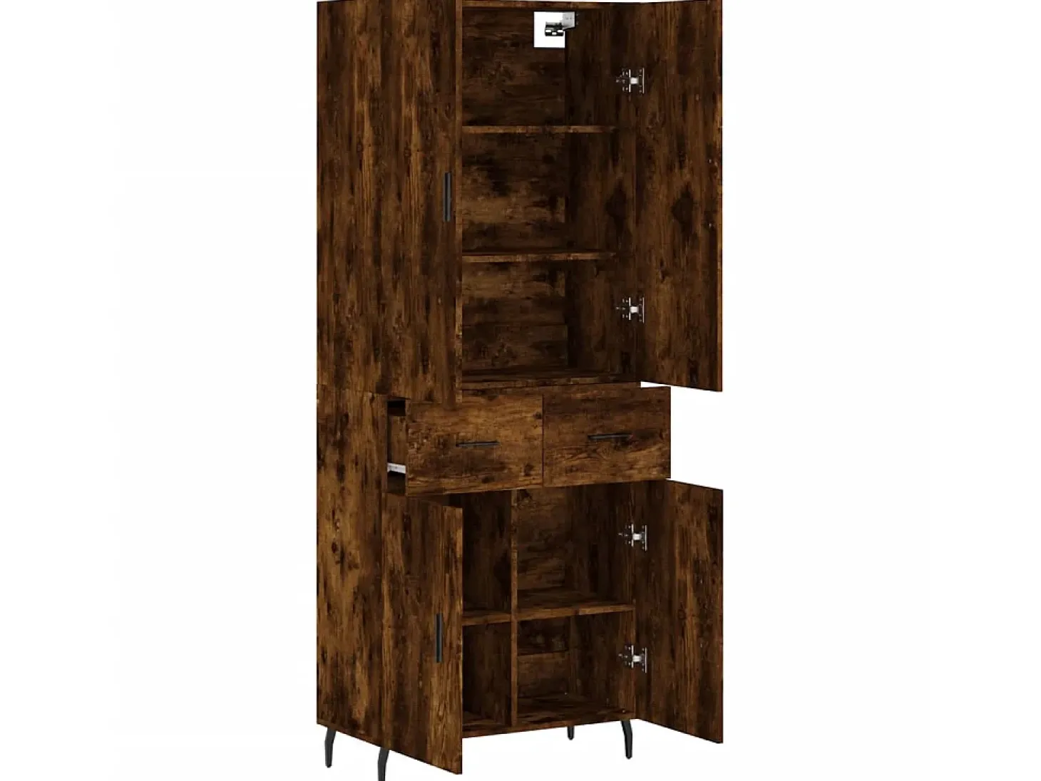 Aparador alto madera contrachapada roble ahumado 69,5x34x180 cm ES75770