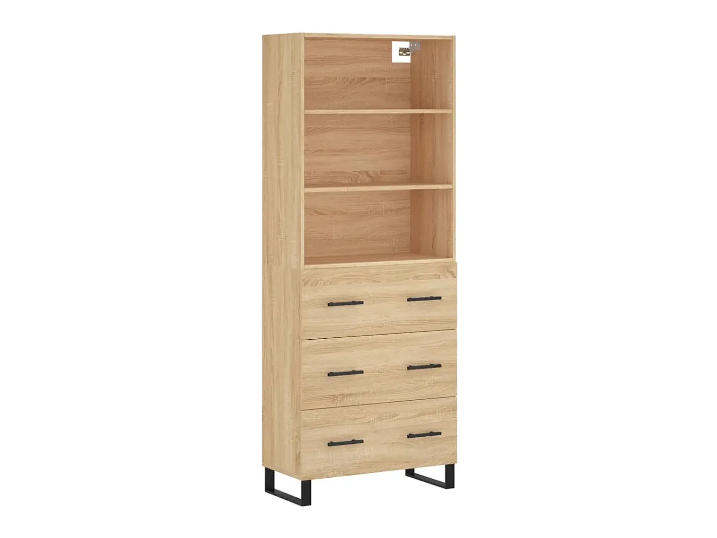 Aparador alto madera contrachapada color roble 69,5x34x180 cm ES69204