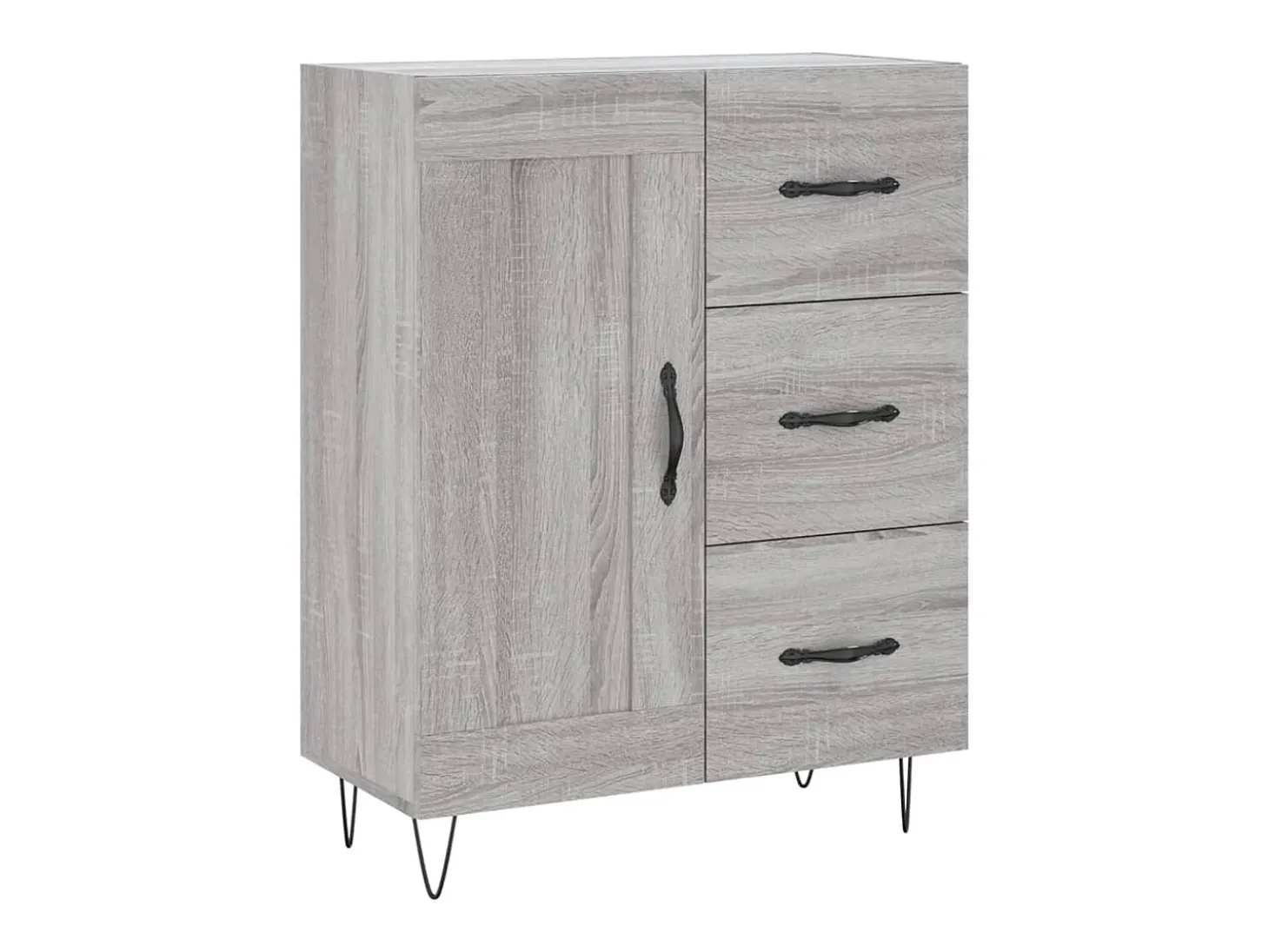 Aparador alto madera contrachapada gris sonoma 69,5x34x180 cm