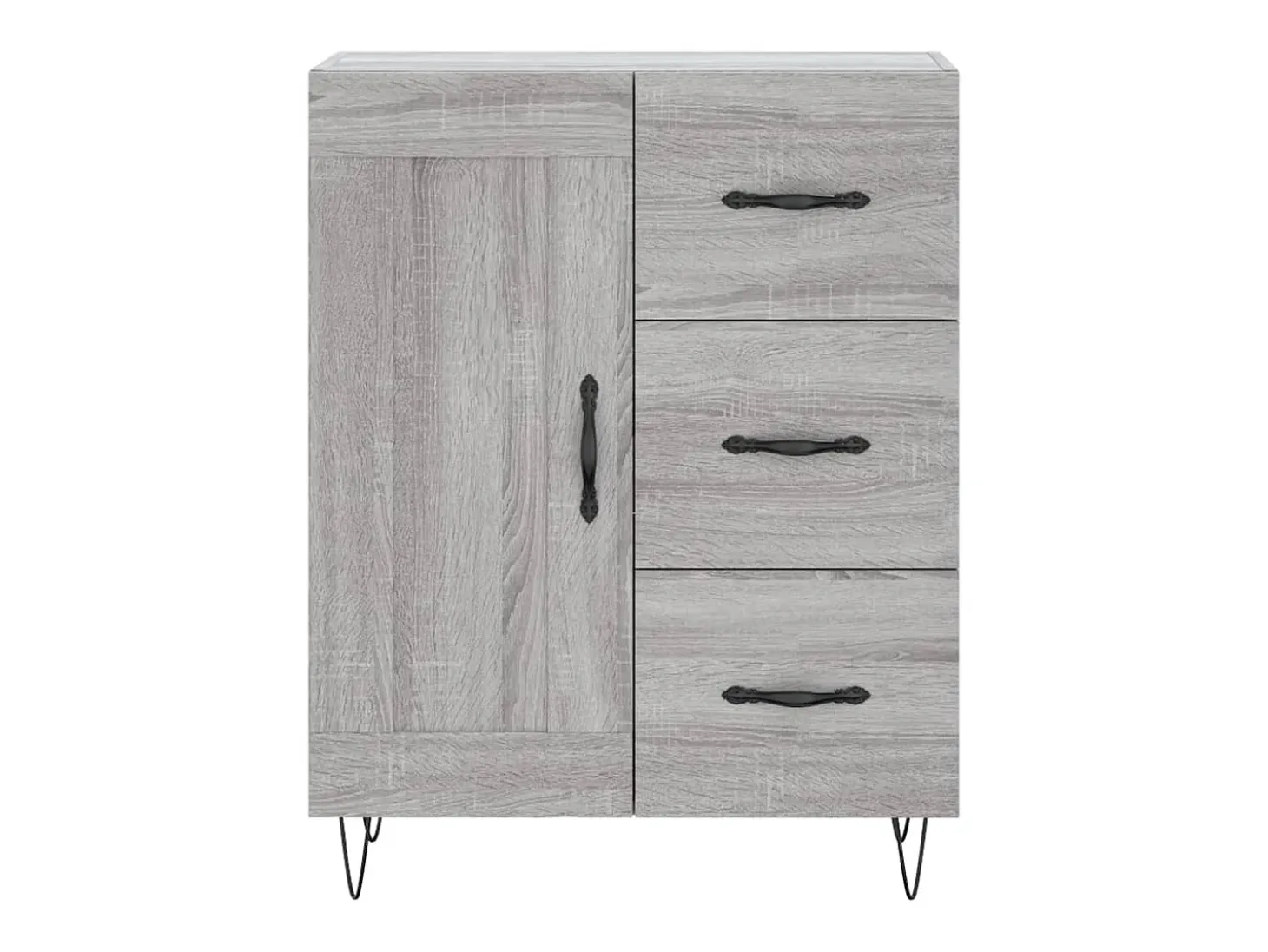 Aparador alto madera contrachapada gris sonoma 69,5x34x180 cm