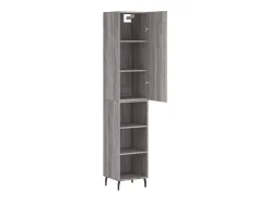 Aparador alto madera contrachapada gris Sonoma 34,5x34x180 cm ES36825