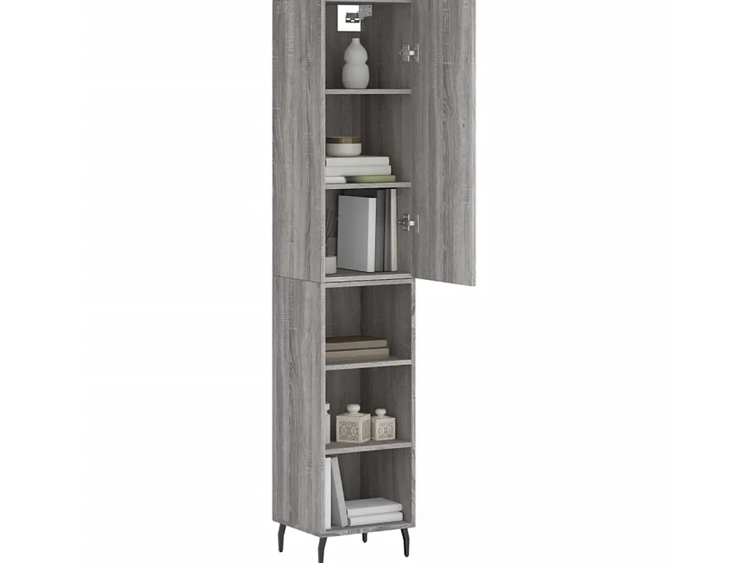 Aparador alto madera contrachapada gris Sonoma 34,5x34x180 cm ES36825