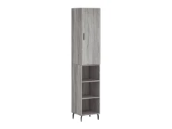 Aparador alto madera contrachapada gris Sonoma 34,5x34x180 cm ES36825