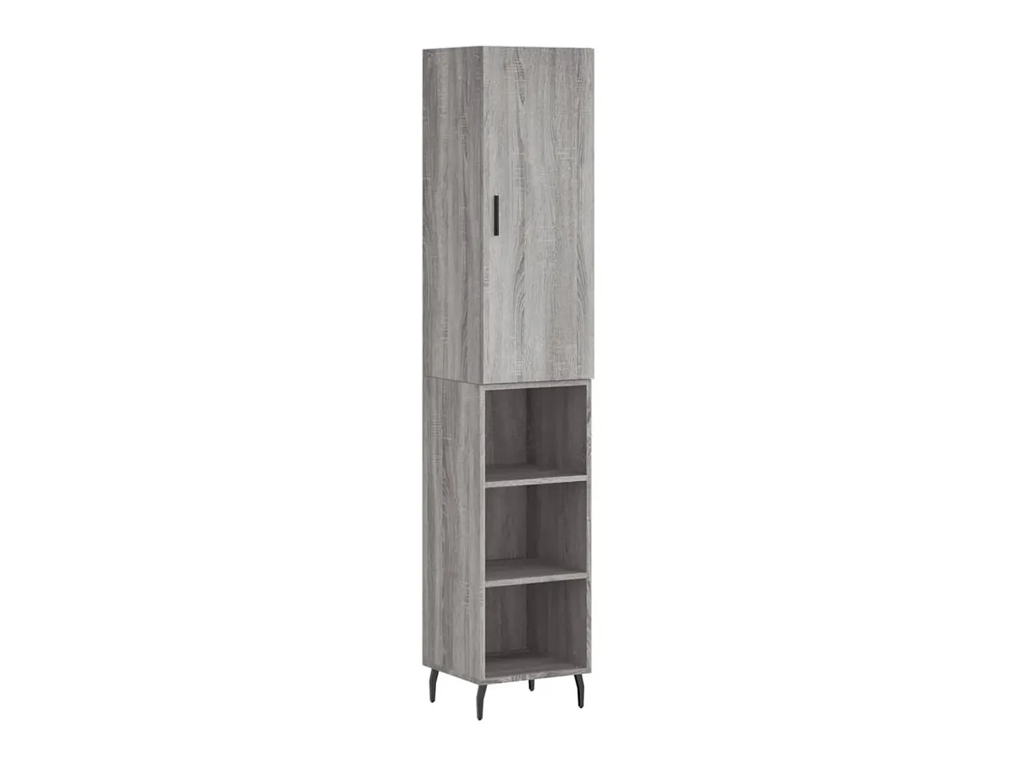 Aparador alto madera contrachapada gris Sonoma 34,5x34x180 cm ES36825