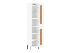Aparador alto madera contrachapada blanco 34,5x34x180 cm ES16460