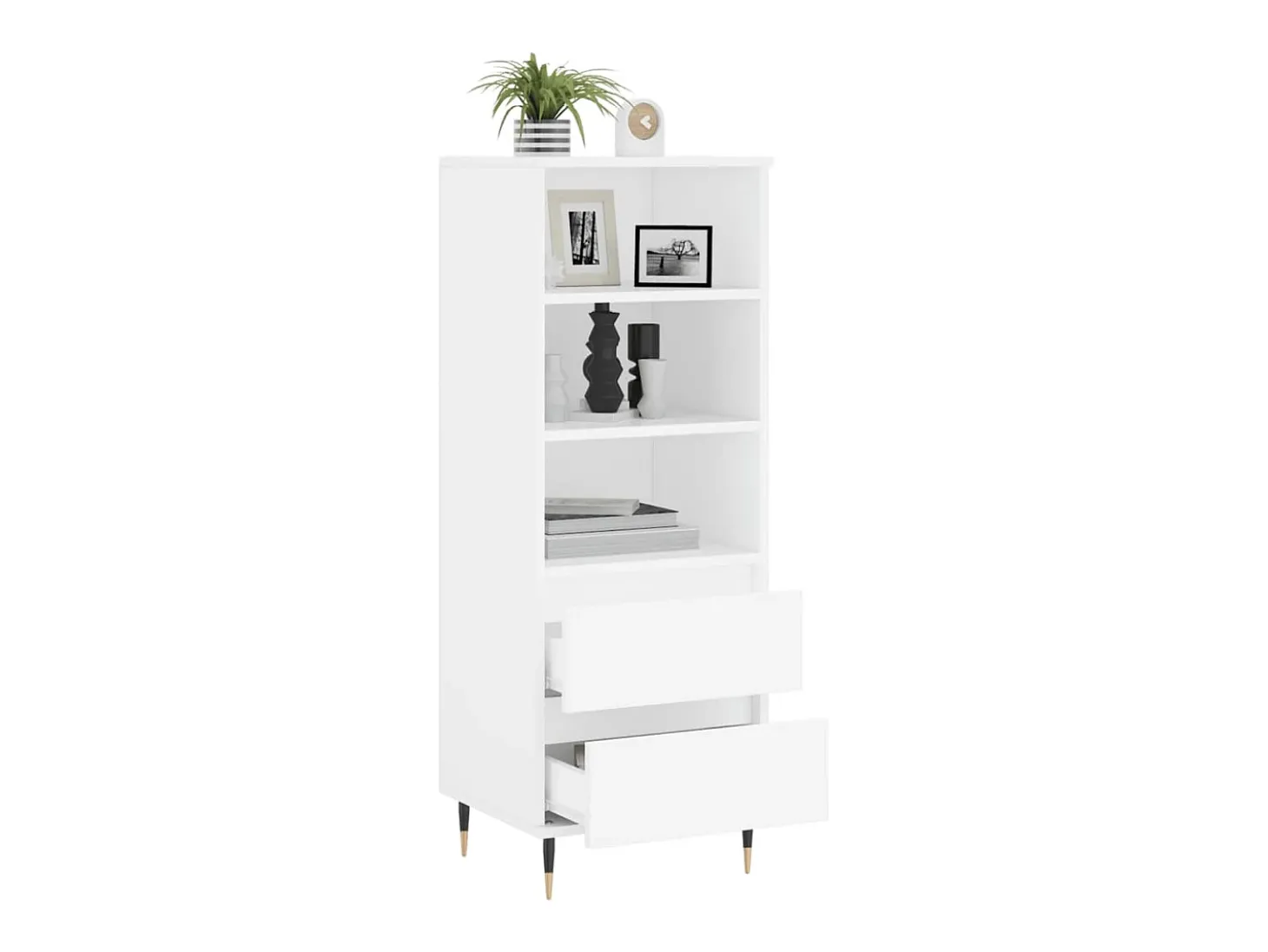 Aparador alto madera contrachapada blanco 40x36x110 cm